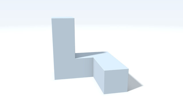 Abstract geometric shape set with L form and cube for business or graphic design