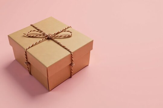 Subtle kraft gift boxes, twine, minimalist design, graphic, packaging