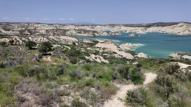 Scenic sight in the Embalse de Algeciras, Alhama de Murcia, Murcia, Spain.