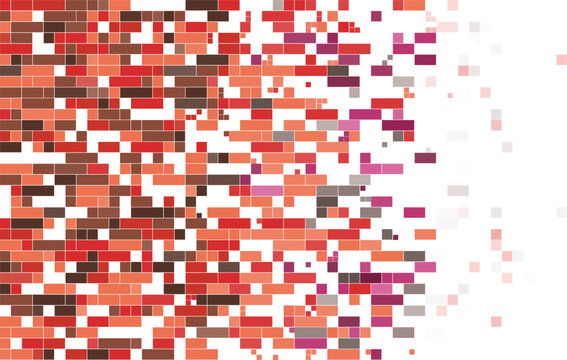 abstract red rectangular pixel mosaic fading background modern digital geometric graphic design