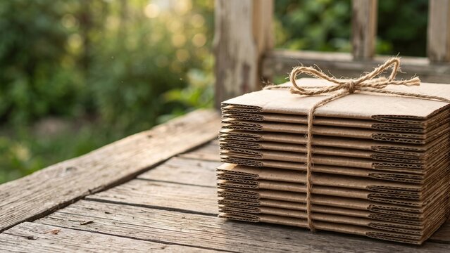 Eco friendly packaging concept for sustainable business and plastic free delivery representing recycled materials and responsible consumer choices
