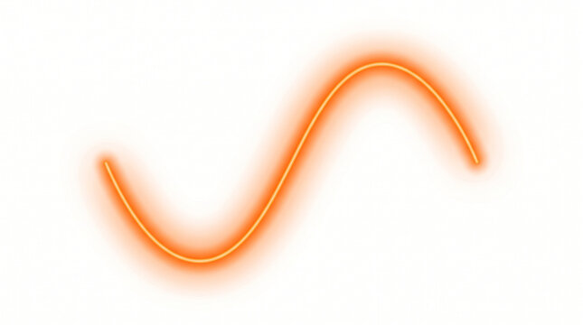 Orange sine wave with glowing effect against a white background