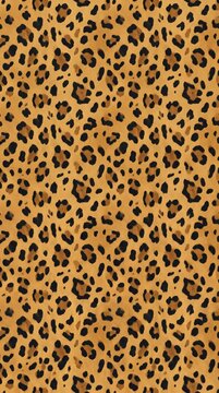 Seamless leopard print pattern with black rosette spots on golden tan background, animal skin texture for fashion, textile, wallpaper and wild safari design