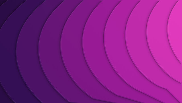 Abstract 3D Wave Layers Paper Cutout Neon Fuchsia Violet Widescreen Background