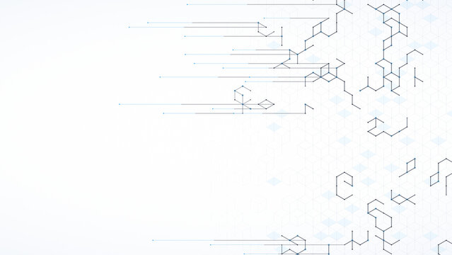 Minimalist Isometric Hexagon Grid Charcoal Cyan White Widescreen Background