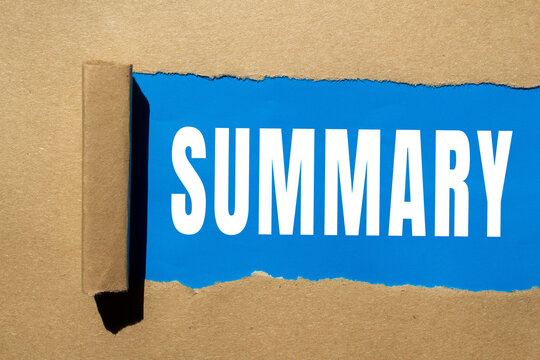 Summary word text concept photo