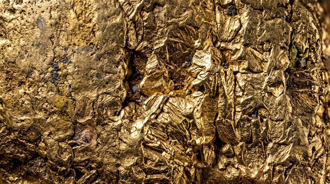 Rough Raw Gold Nugget Texture in Close Up
