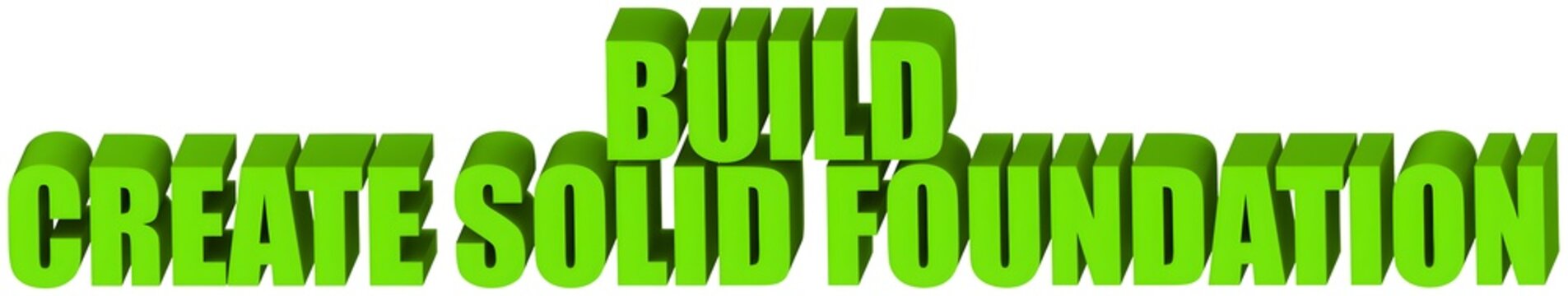build create solid foundation beveled 3d text , 3d render