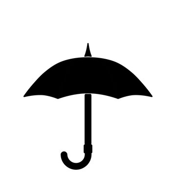 black umbrella isolated on white