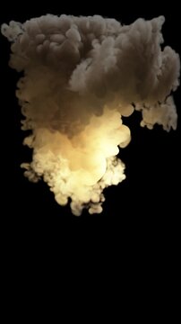 Massive smoke explosion creating a billowing cloud