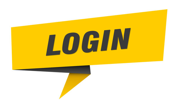 login banner. login&nbsp;speech bubble, label, sticker, sign template