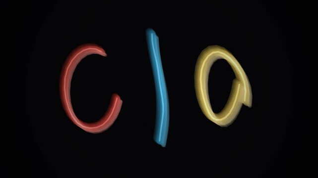 Neon glowing letters CIO acronym for Chief Information Officer in colorful strokes