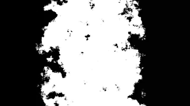 Abstract paint brush stroke shape black ink splattering flowing, black ink stain spreading in water, artistic ink splatter splash effect, brush stroke black and white transition background. 4k video