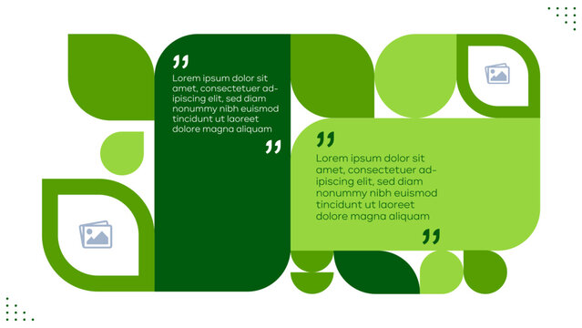 Green Presentation Template with Modern Leaf Geometric Shapes, Sustainable Business Presentation Layout, Abstract Vector Design