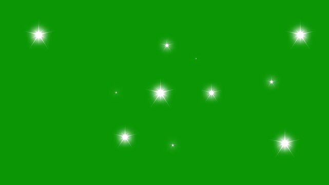 Glitter sparkle twinkling star animation, blinking light effect transparent background, white cartoon stars flat vector doodle, glowing light trails 2d shining twinkle loop 4k video download