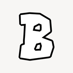 B letter, street graffiti English alphabet © Rawpixel.com