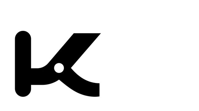 Minimalist letter K logo design concept featuring a sleek black monogram typography symbol isolated on a clean white background