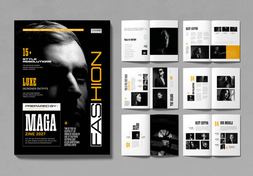 Fashion Magazine Template Design Layout