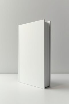 Maqueta editorial minimalista de un libro cerrado visto desde un ligero &aacute;ngulo