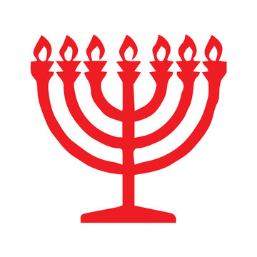 vector illustration of a menorah