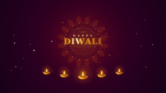 Diwali festival lights, diya oil lamps and celebration background for invitation, marketing and social media. Deepavali, hindu traditions and glowing sparks with copy space for religious greeting car