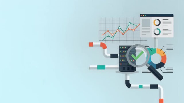 Data Analytics Server Infrastructure Process Infographic Illustration