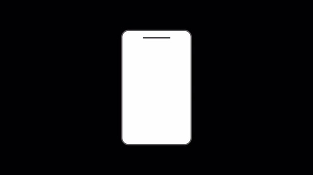 mobile phone mockup and motion zoom effect. Smartphone Overlay Animation on Transparent Background in 4K. clean mobile phone chroma key vertical screen template modern device frame overlay