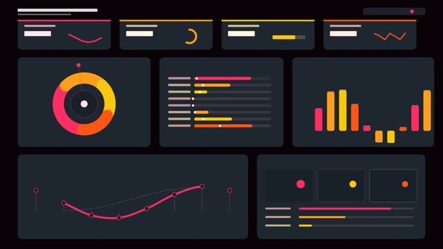 Animated data dashboard ui with dynamic charts and graphs