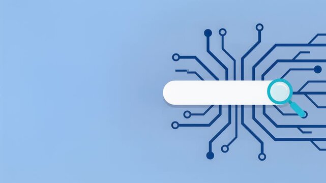 Search Bar Interface with Circuit Board Background Vector Illustration