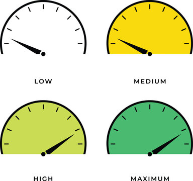Meter vector gauge speedometer low medium high maximum level set