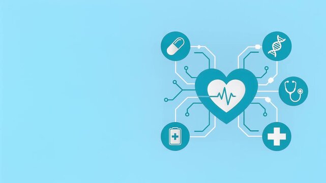 Digital Heart Health Technology Infographic Animation Sequence