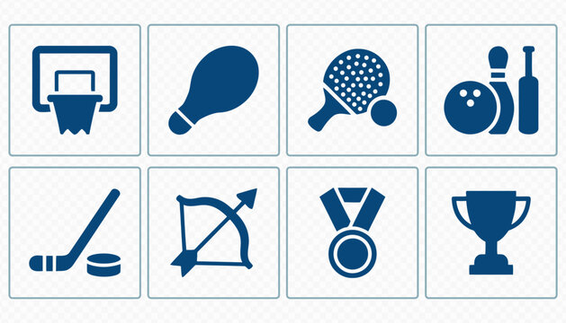 Sports Vector Icons Set for Soccer Basketball and Football