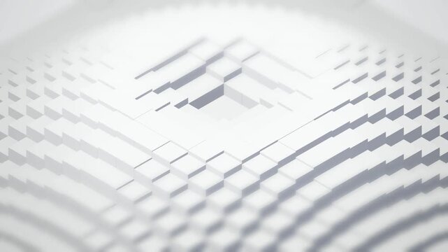 Isometric white blocks undulating seamless loop background