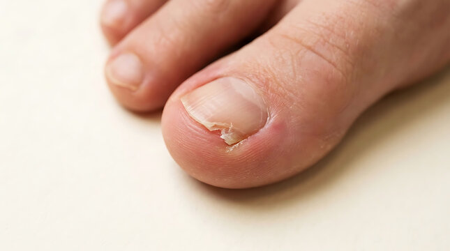 Inflamed and painful big toe with redness and swelling around the nail