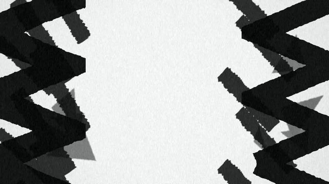 Black zigzag border frames shifting seamless loop background