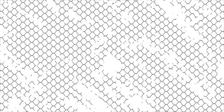 Fishing or soccer net. Repeated hexagon pattern. Black wired mesh texture isolated on white background. Metallic or fabric fence, cage or lattice structure. Vector graphic Illustration.