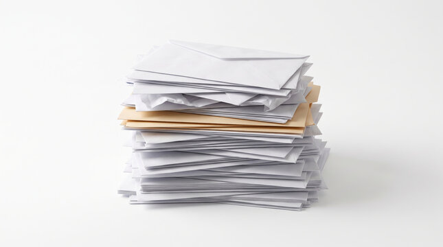 Stack of unpaid paper bills creating financial stress. Financial bankruptcy debt crisis. overdue invoice payment document statement, expense budget problem stress