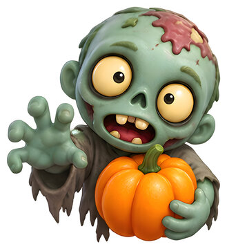 funny cartoon zombie with a smile