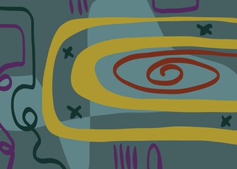 Abstract image for printing. Picture for modern interiors. The picture is painted by hand on a tablet. © neurostructure