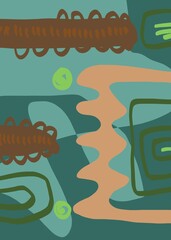 Abstract image for printing. Picture for modern interiors. The picture is painted by hand on a tablet. © neurostructure