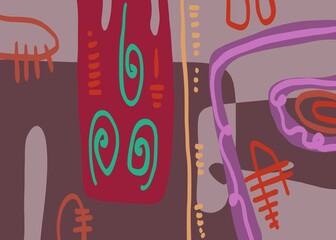 Abstract image for printing. Picture for modern interiors. The picture is painted by hand on a tablet. © neurostructure