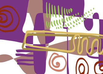 Abstract image for printing. Picture for modern interiors. The picture is painted by hand on a tablet. © neurostructure
