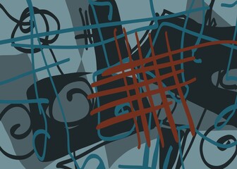 Abstract image for printing. Picture for modern interiors. The picture is painted by hand on a tablet. © neurostructure