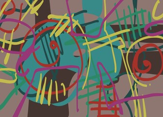 Abstract image for printing. Picture for modern interiors. The picture is painted by hand on a tablet. © neurostructure
