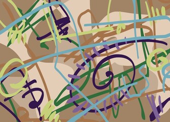 Abstract image for printing. Picture for modern interiors. The picture is painted by hand on a tablet. © neurostructure