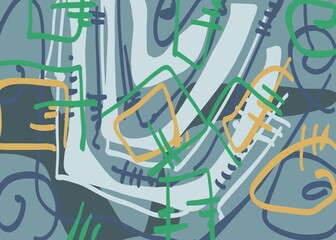 Abstract image for printing. Picture for modern interiors. The picture is painted by hand on a tablet. © neurostructure