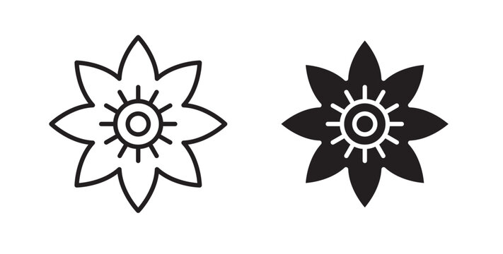 Hypericum icon flat outline in black