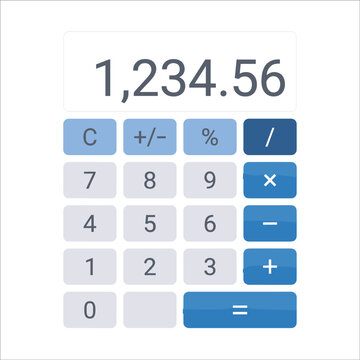 Flat Design Vector Calculator Icon for Business Finance