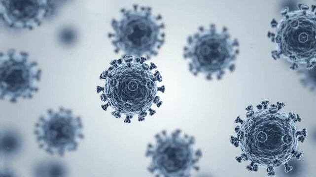 Poliovirus particles slowly floating through a clean biological environment