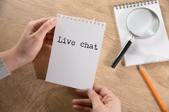 live chat text on paper